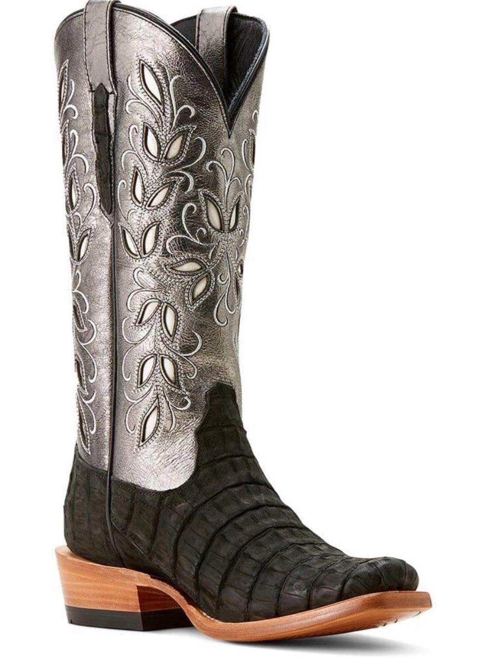 Ariat Brown Embossed Leather Decorative Boot Shims - Picture 2 of 4